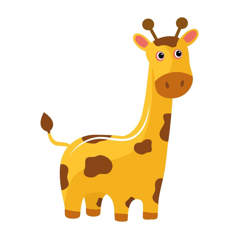 söt liten giraff djur kawaii karaktär vektor