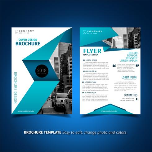 Blaue Flyer Design vektor