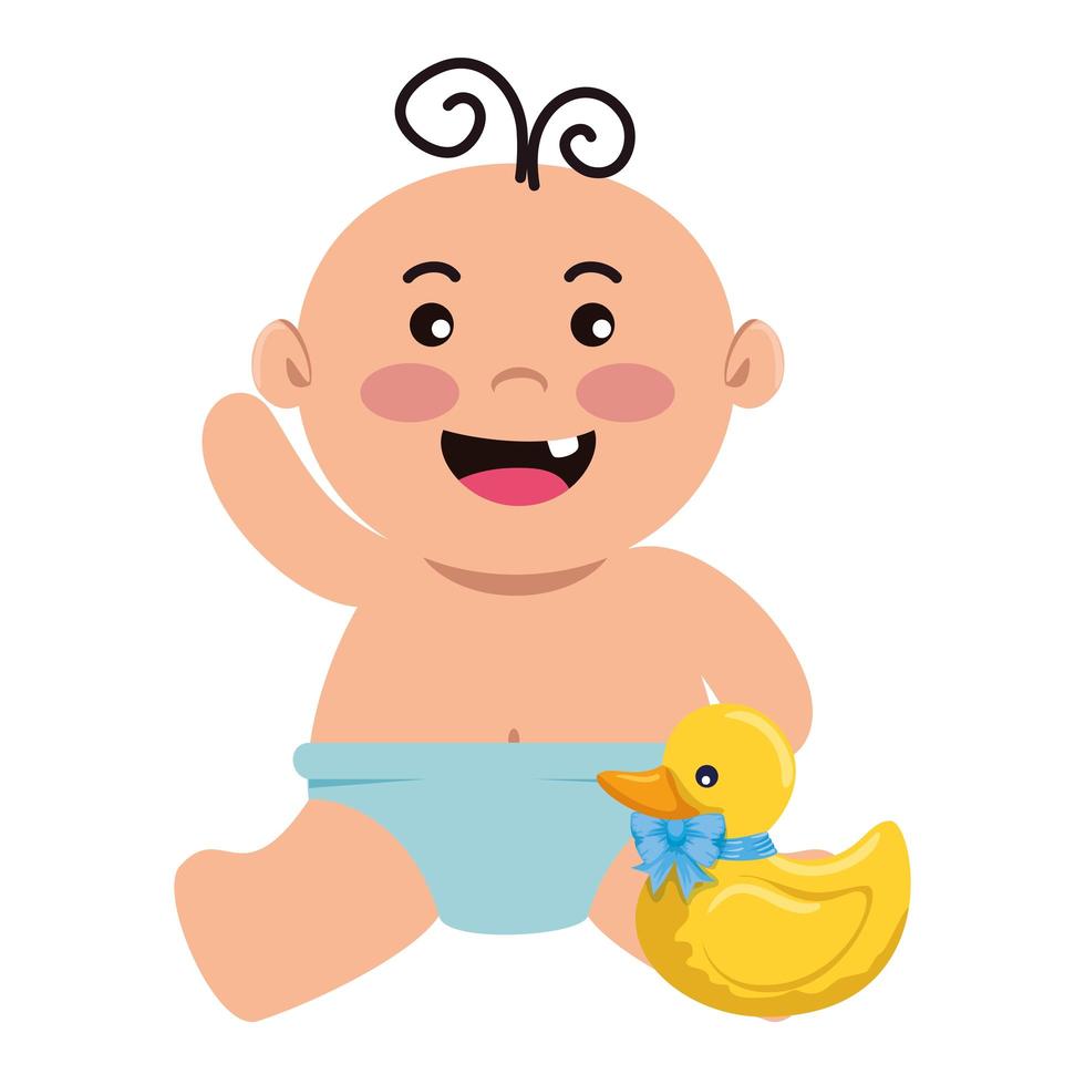 süßes kleines Baby mit ducky vektor