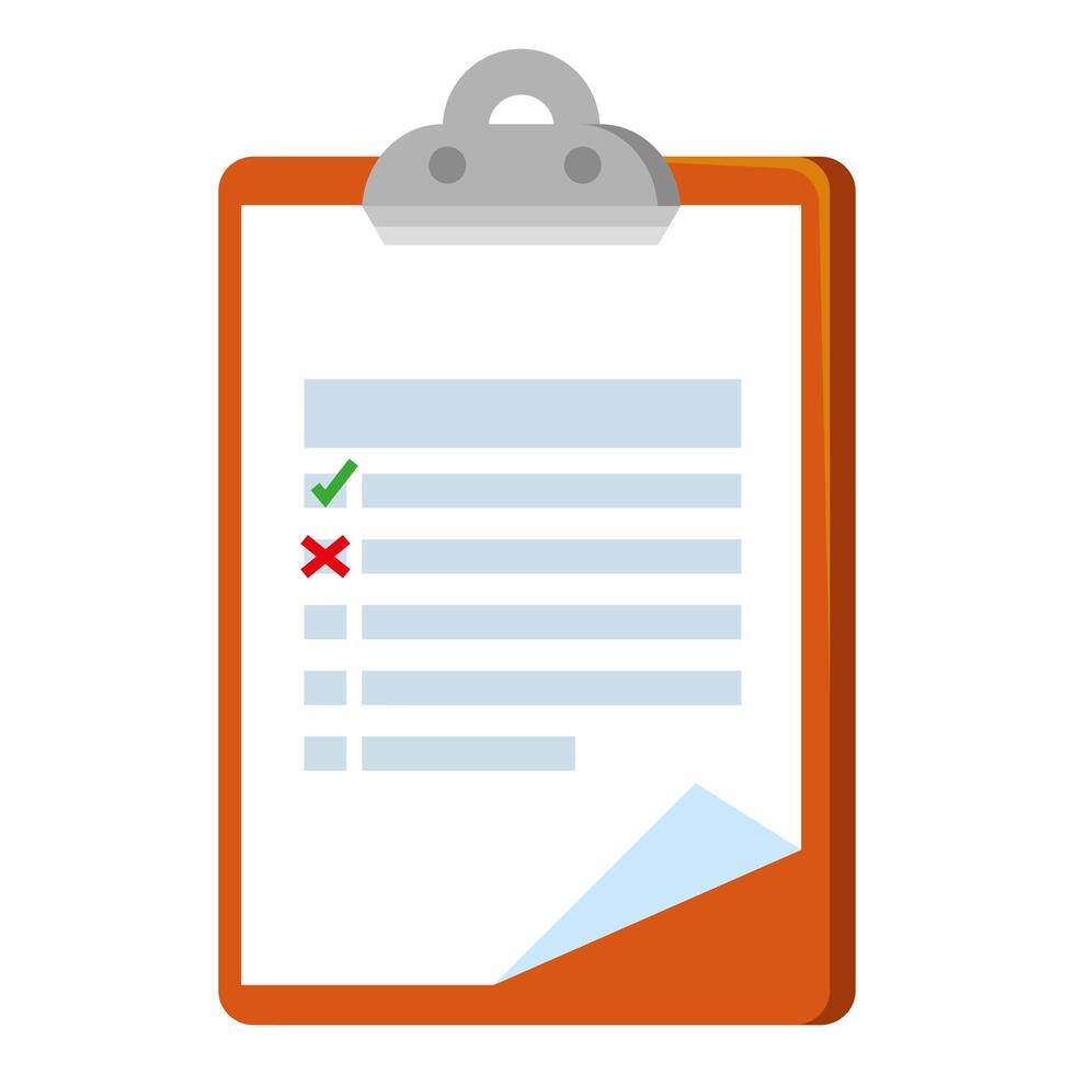 checklista Urklipp dokument isolerad ikon vektor