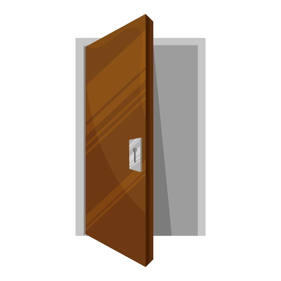 hus dörr trä isolerad ikon vektor