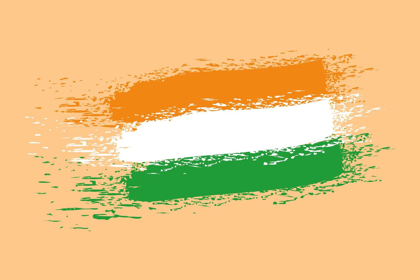 indisk flagga landmålad ikon vektor