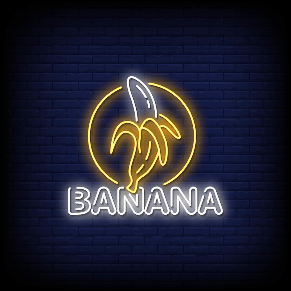 banan neon skyltar stil text vektor