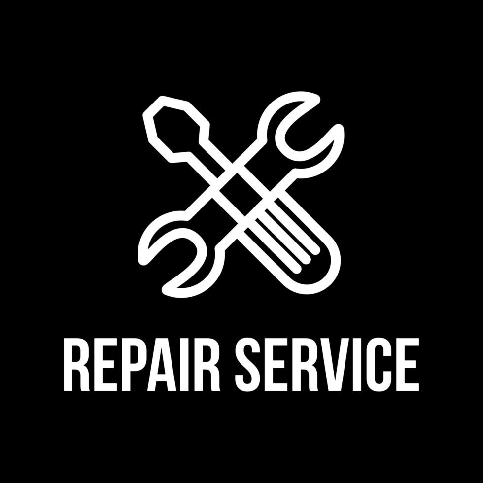 reparation service platt vektor logo design