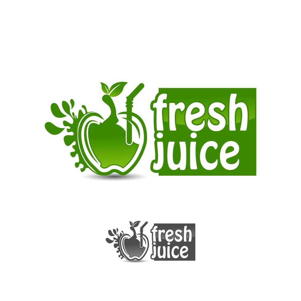 frukt juice logotyp. färsk dryck logotyp. vektor illustration, färsk juice logotyp mönster mall.