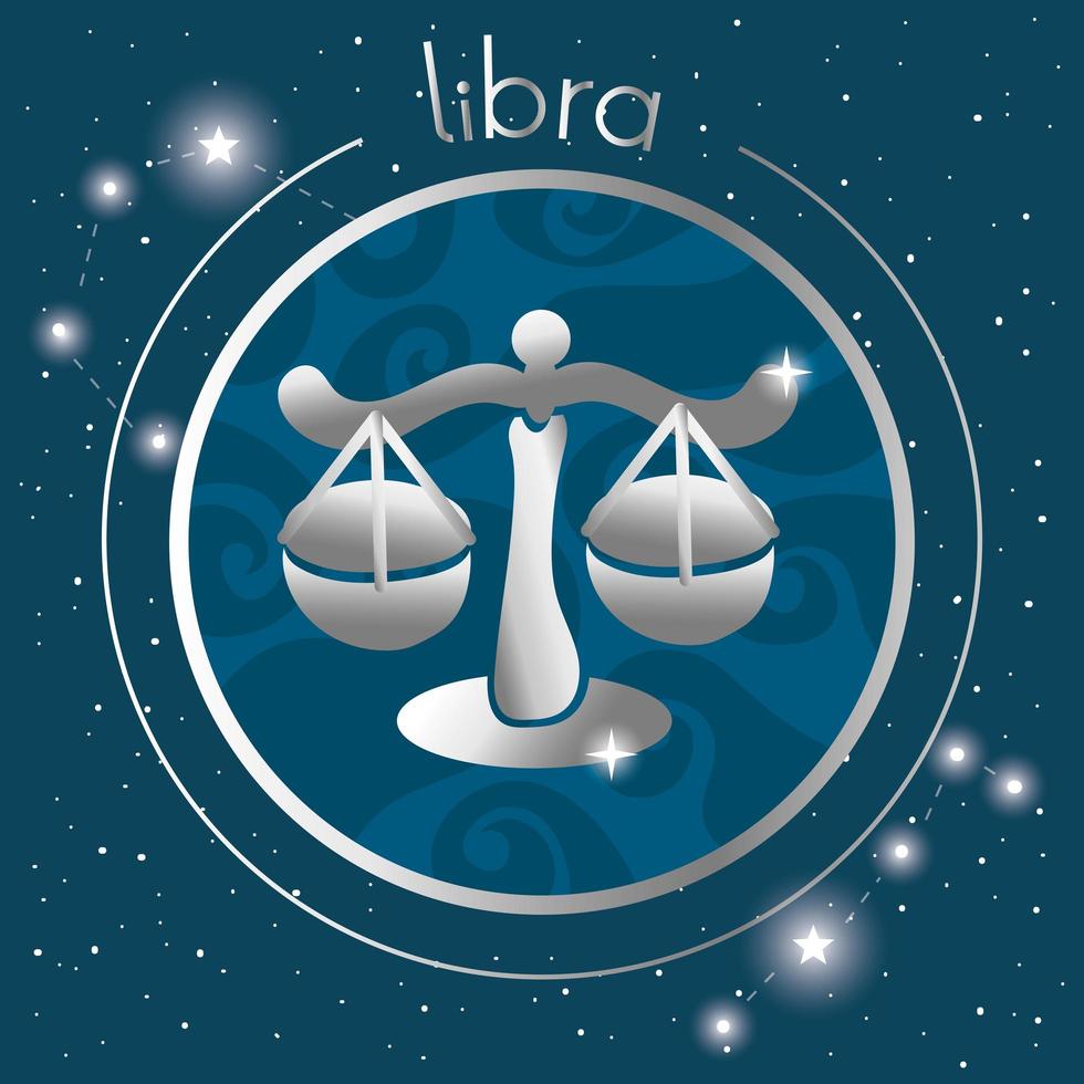 libra stjärntecken silver design vektor