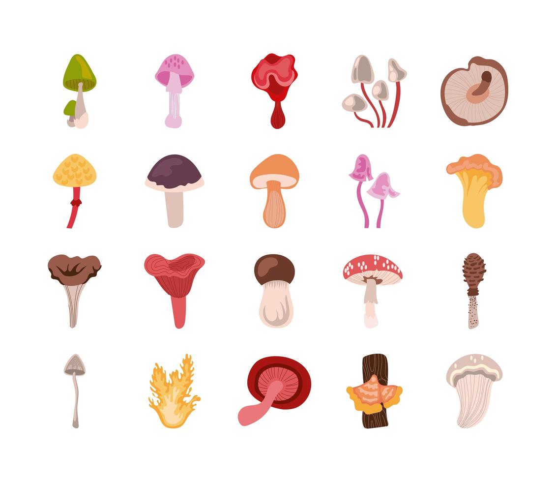 Pilz und Pilz Icon Set vektor