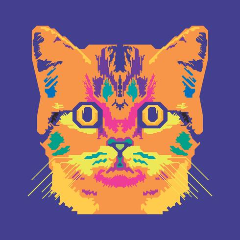 Vektor-Pop-Art-Porträt einer Katzen-Illustration vektor