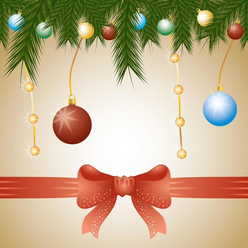 Frohe Weihnachtskarte mit Ornamenten vektor