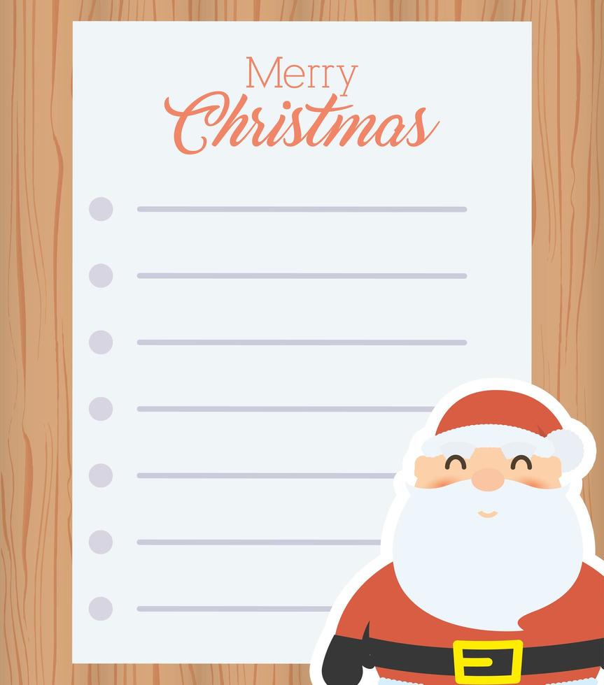 Frohe Weihnachtskarte mit Weihnachtsmann vektor