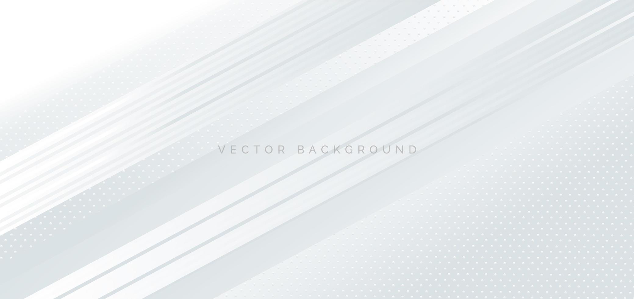 geometrischer weißer und grauer diagonaler Hintergrund des abstrakten Banners. vektor