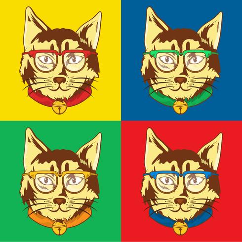 Katt Pop Art Illustration vektor