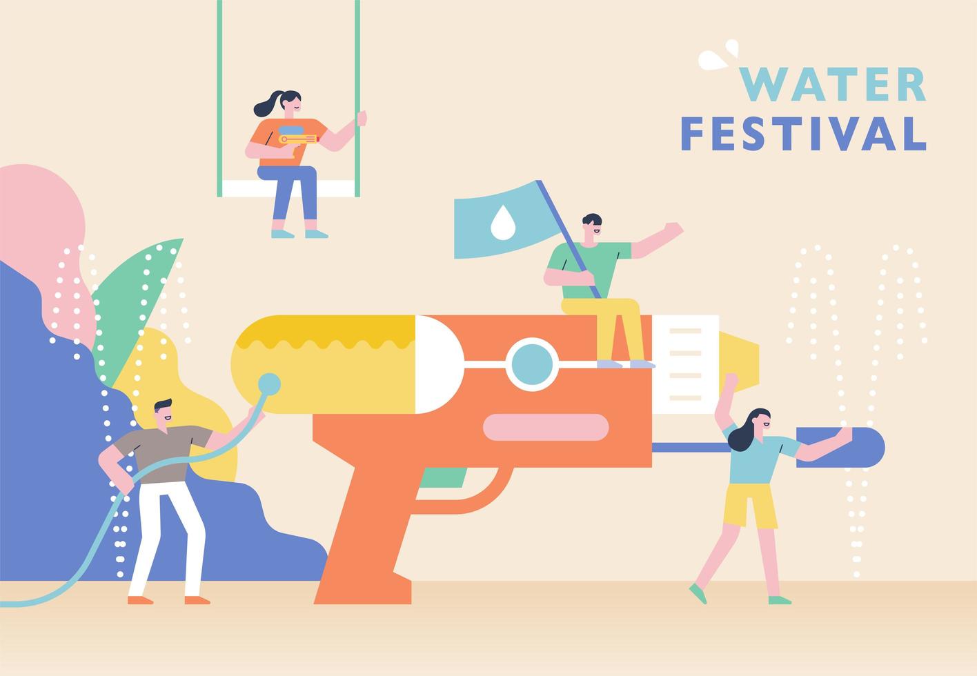 Sommer Wasserpistole Festival Poster. vektor