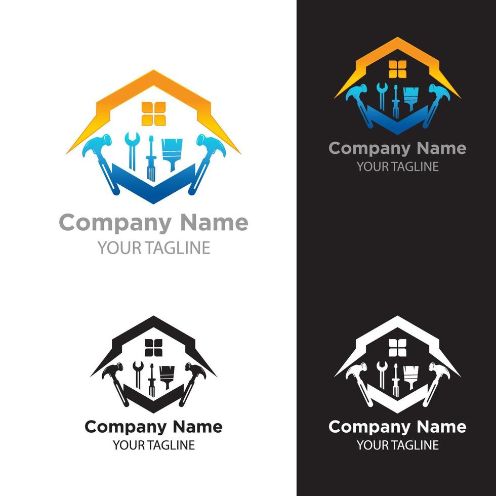 logotyp design relaterad till hus reparera, ombyggnad eller målning. vektor