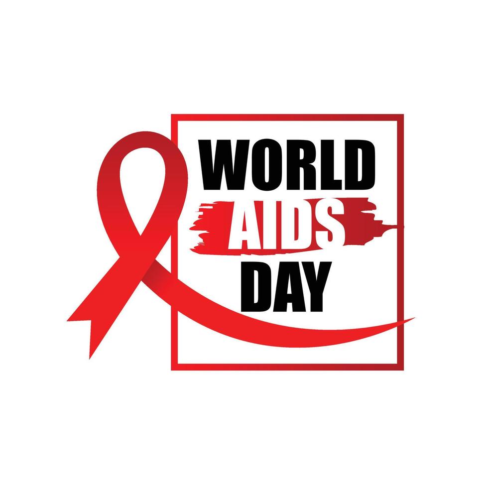 värld AIDS dag logo.world AIDS dag vektor logotyp för webb design