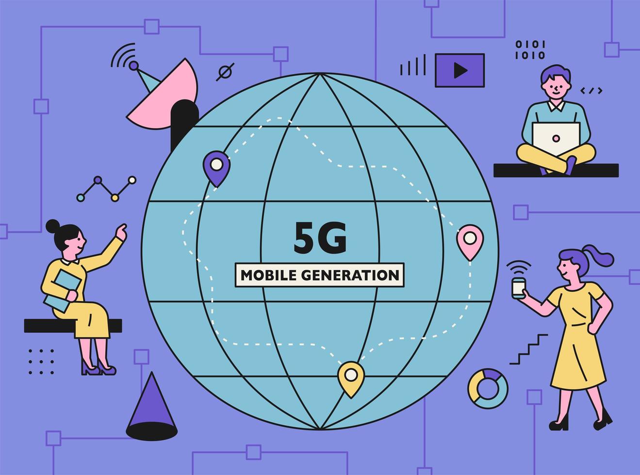 5g Internet-Technologie-Konzeptplakat. vektor