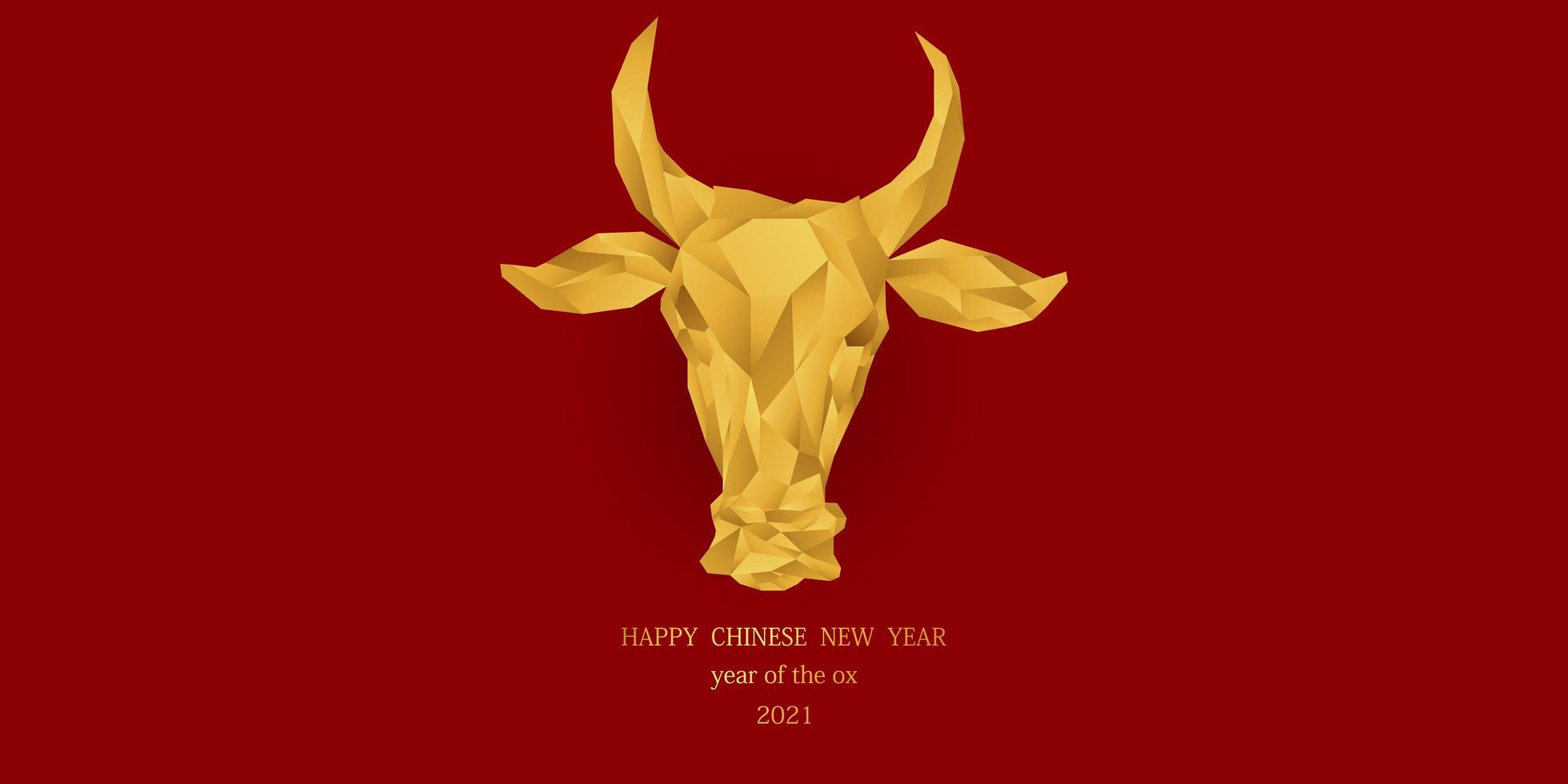glückliches chinesisches Neujahrsfahnenkartenjahr des Ochsen vektor
