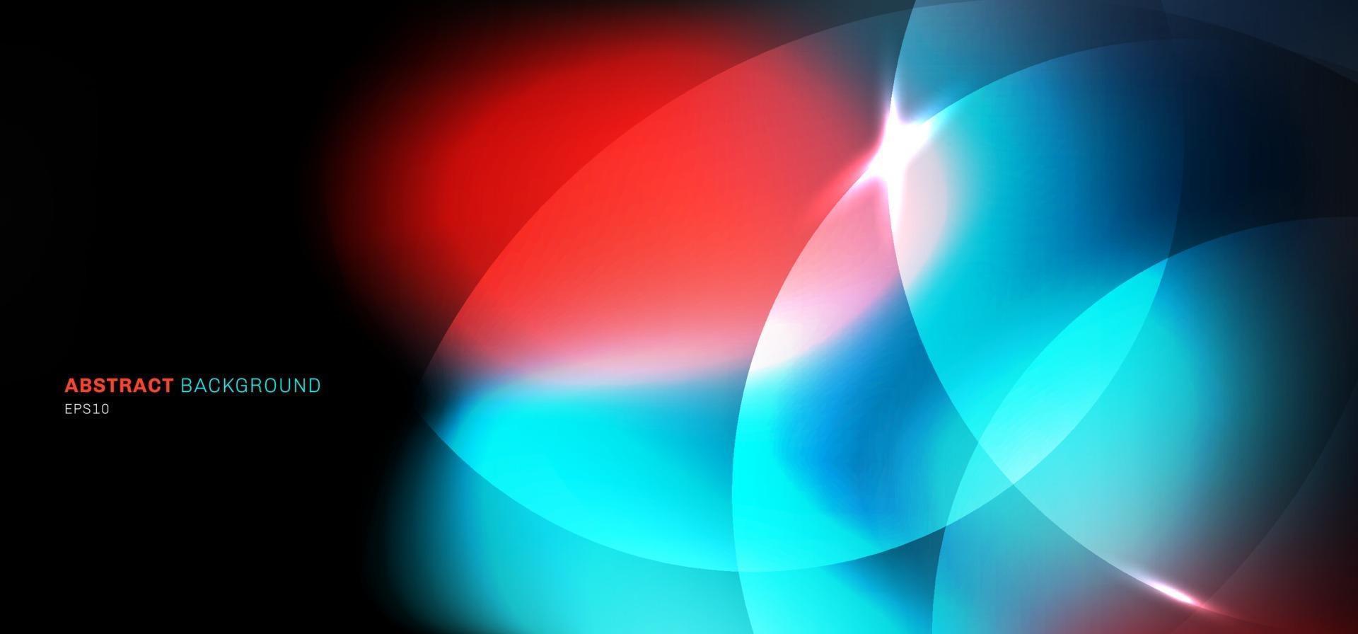 abstrakt bokeh suddig svart bakgrund cirklar med blå och röd ljuseffekt vektor
