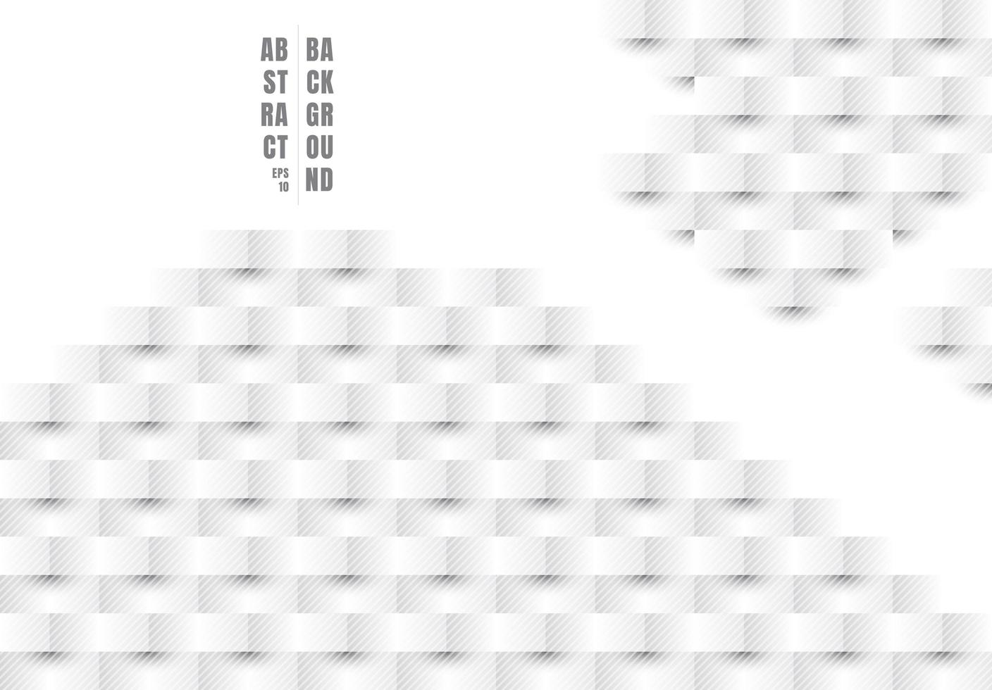 abstrakte 3D-Papierkunstart weißes und graues Rechteckmuster diagonale Linienbeschaffenheit vektor