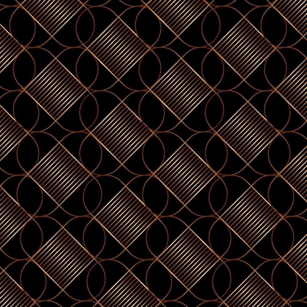 elegant guld linje geometriska mönster på svart bakgrund art deco stil. vektor