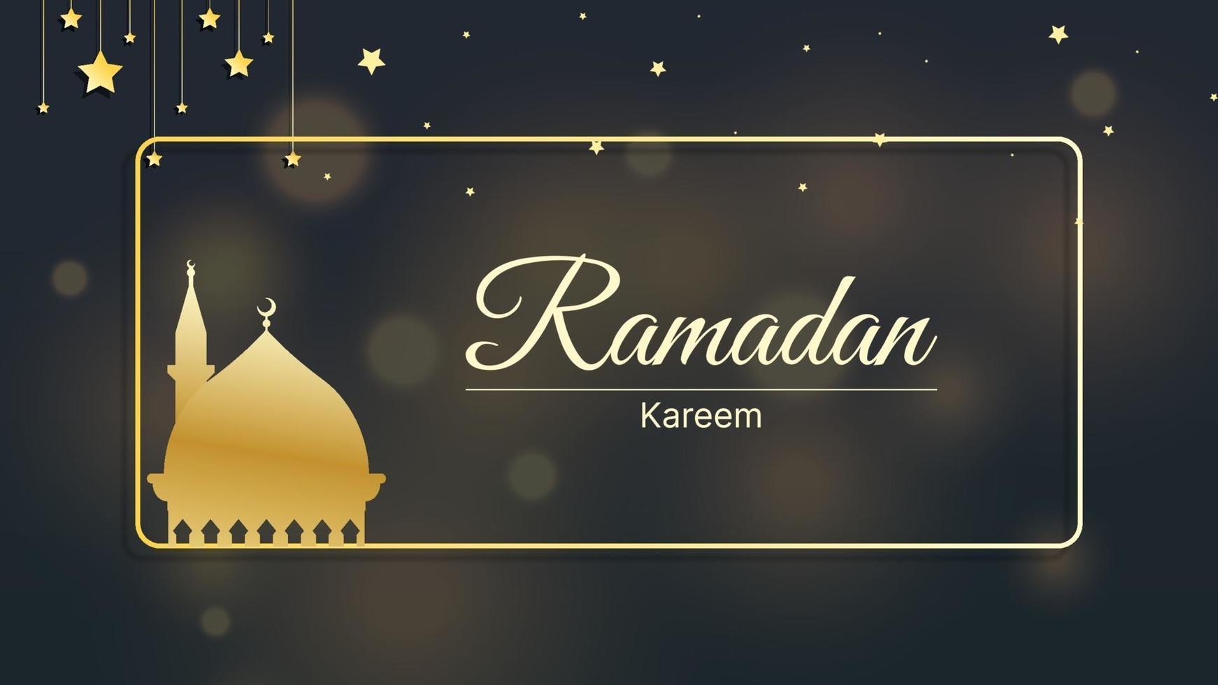 islamisk bakgrund ramadan kareem, eid mubarak med bokeh ljus vektorillustration vektor