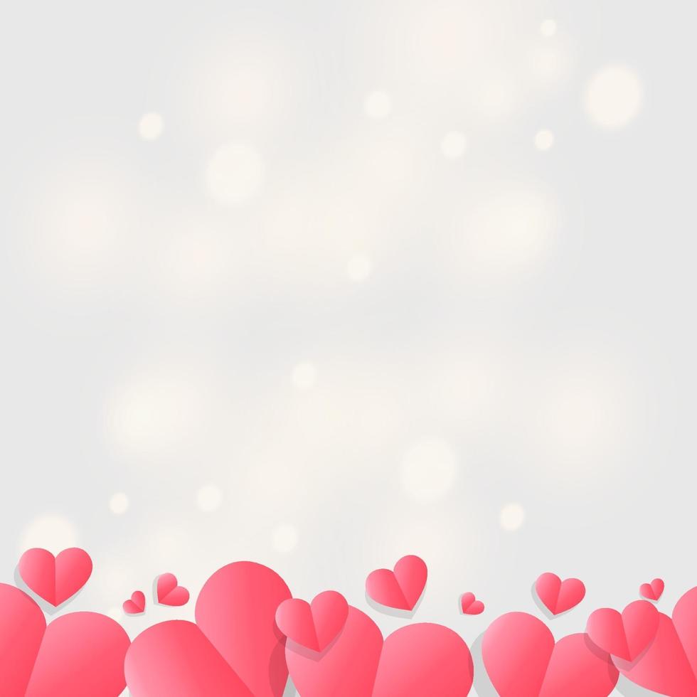 glücklicher Valentinstag sbstract bokeh hellen Hintergrund vektor