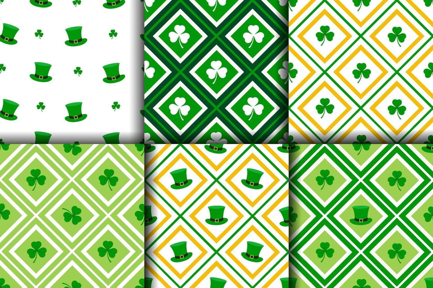 samling av St. Patrick's sömlösa mönster vektor