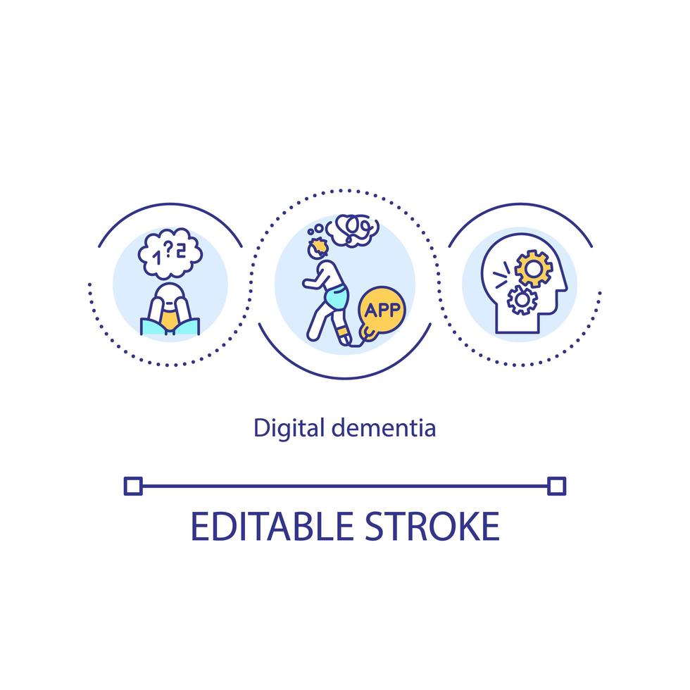 Symbol für digitales Demenzkonzept vektor