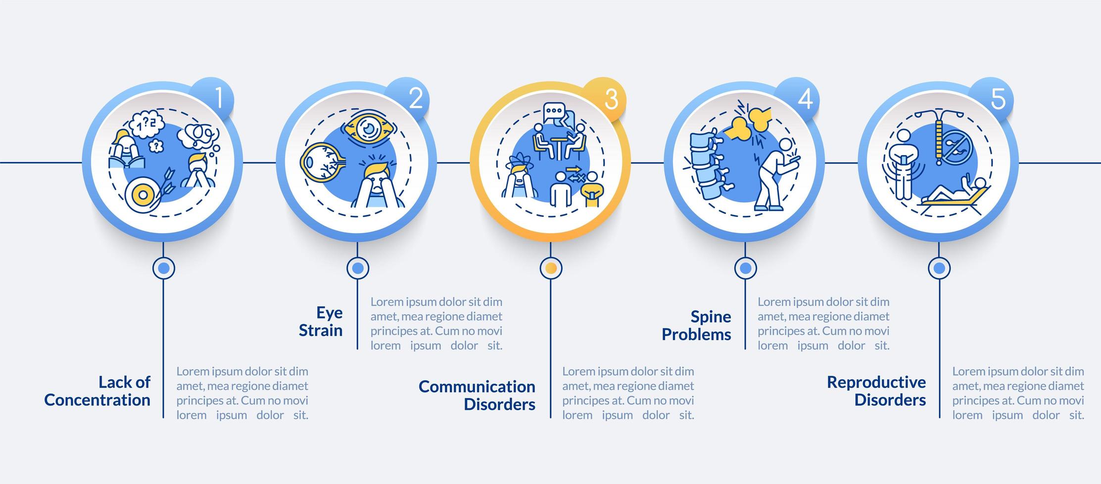 Gadget Sucht Nebenwirkungen Vektor Infografik Vorlage