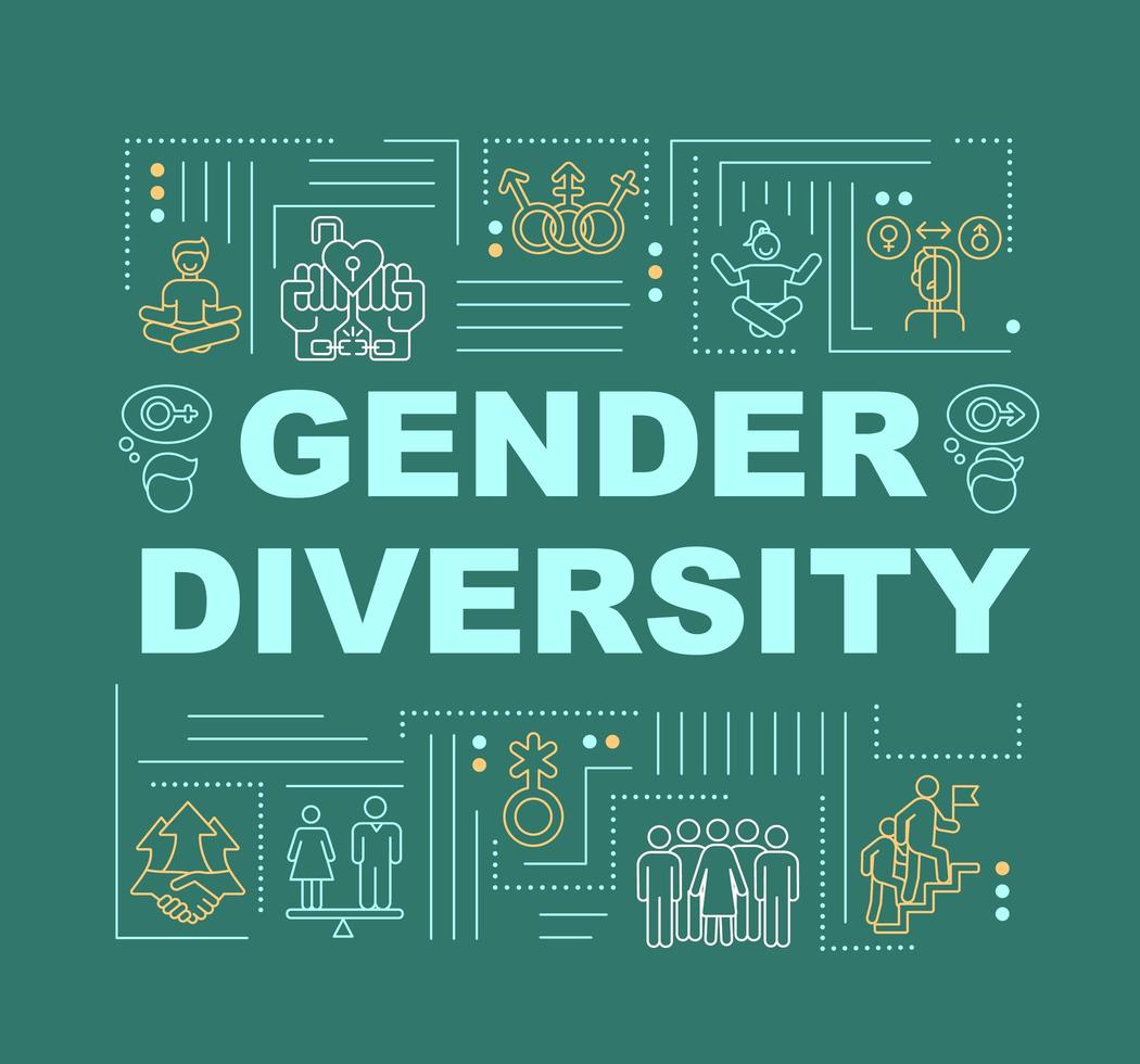 geschlechtsspezifische Vielfalt in der Gesellschaft Wortkonzepte Banner vektor