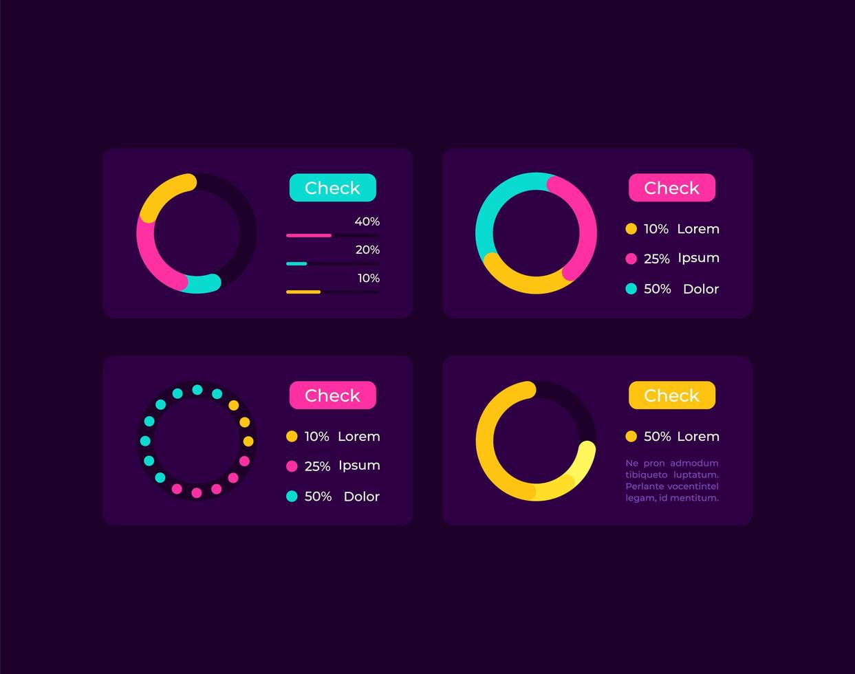 cirkeldiagram ui element kit vektor