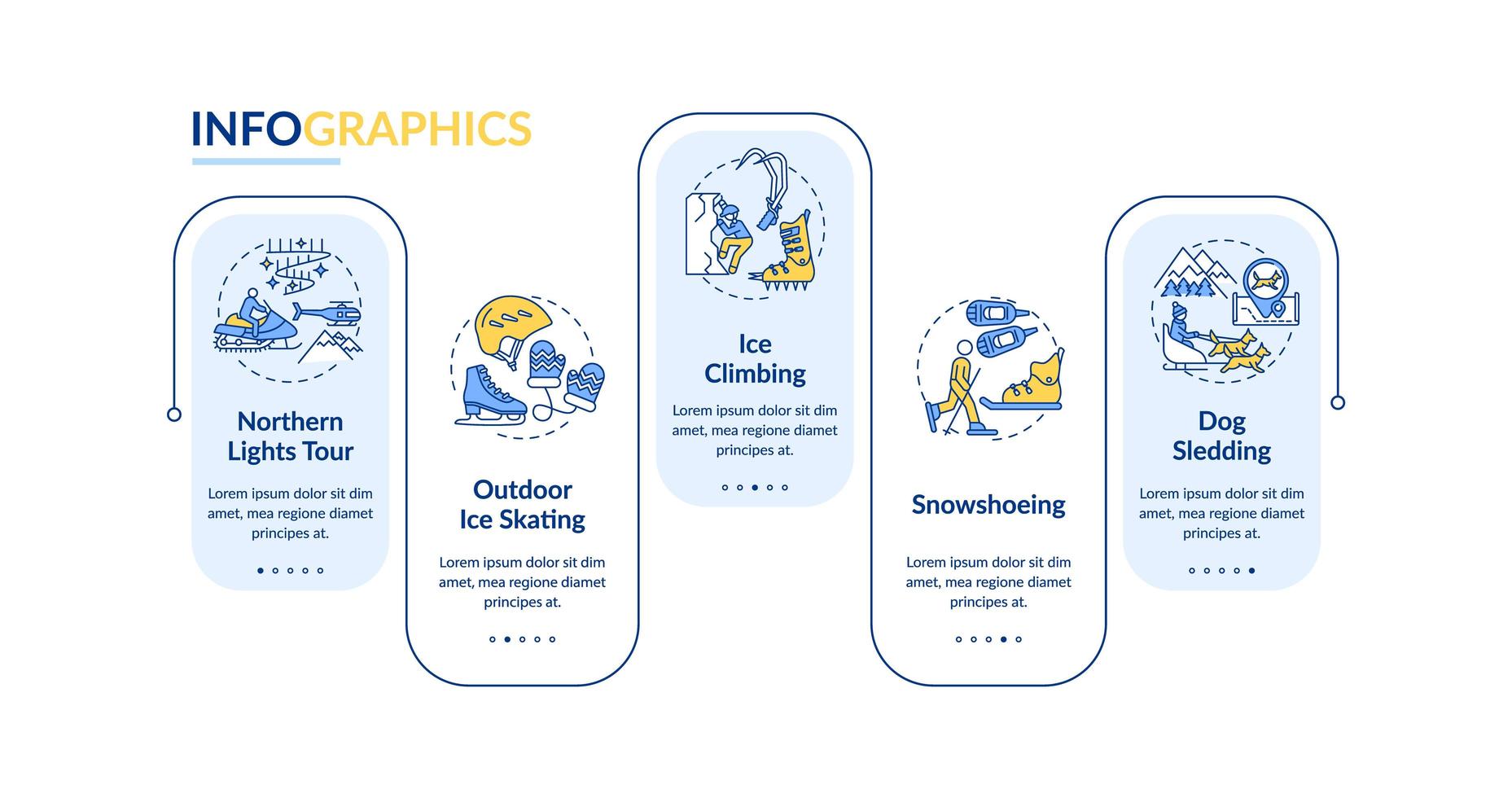 Infografikschablone des Wintersportaktivitätenvektors vektor