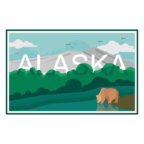 Alaska-Postkarte vektor