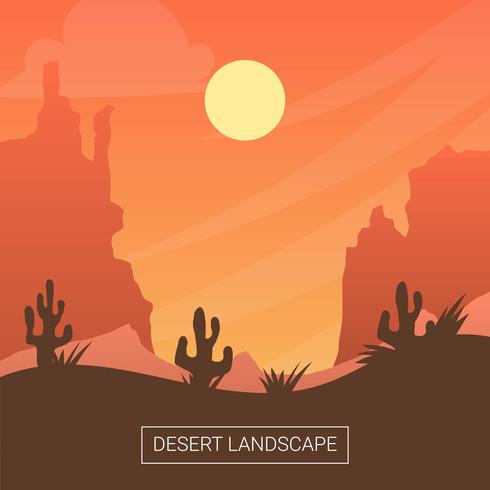 Flat Desert Landskap Vector Bakgrund