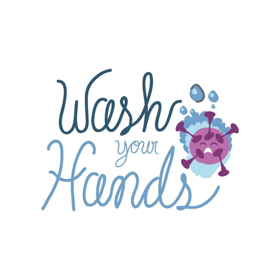 Waschen Sie Ihre Hände mit Seifenblasen, um das Coronavirus zu stoppen vektor