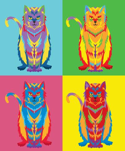 Katze Pop-Art-Vektor vektor