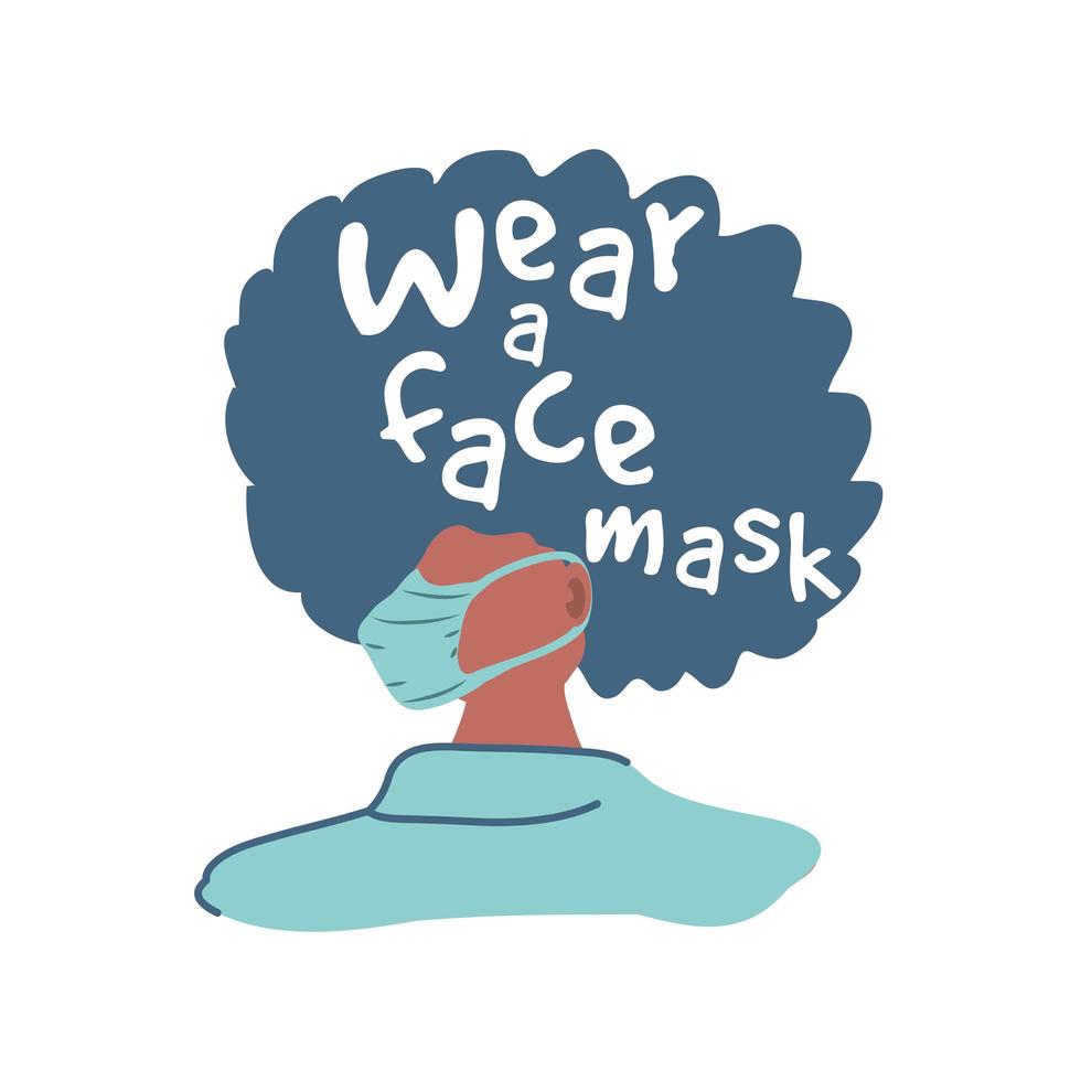 Frau trägt eine Gesichtsmaske, Prävention von Coronavirus vektor