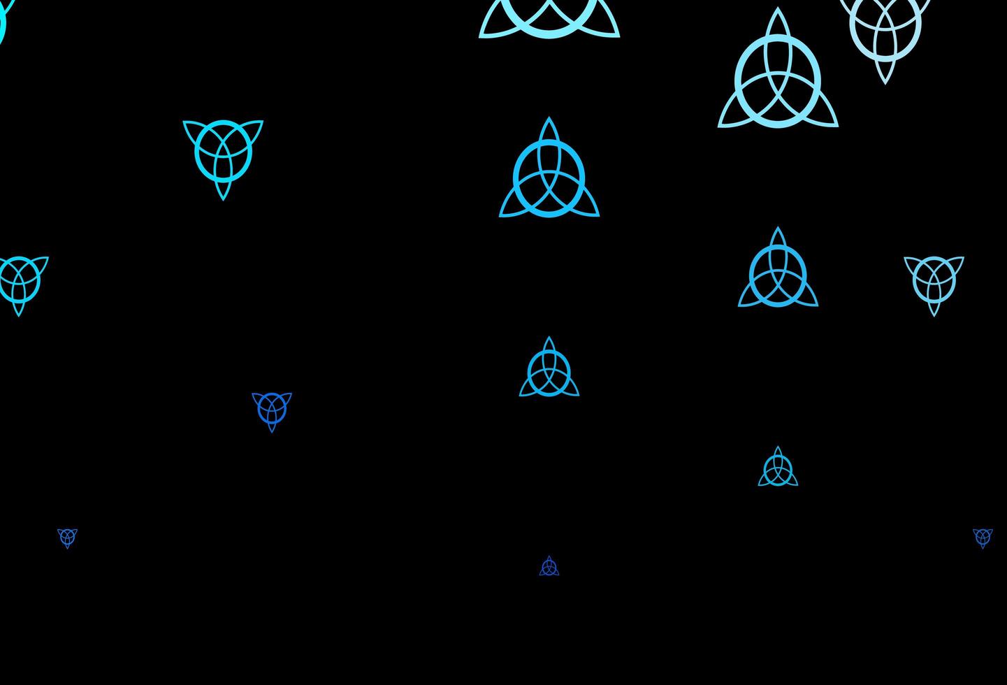 mörkblå vektormall med esoteriska tecken. vektor