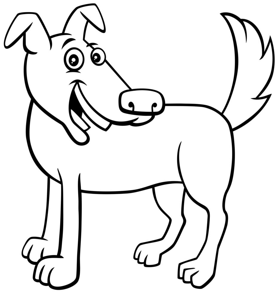 Cartoon Happy Dog Malbuch Seite vektor