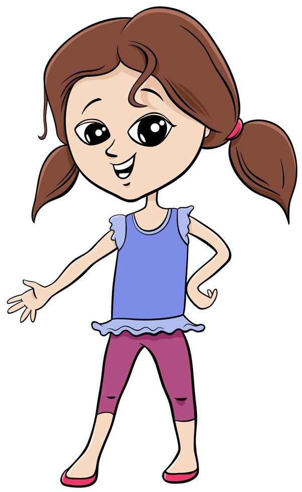 lustige Teen Girl Charakter Cartoon Illustration vektor