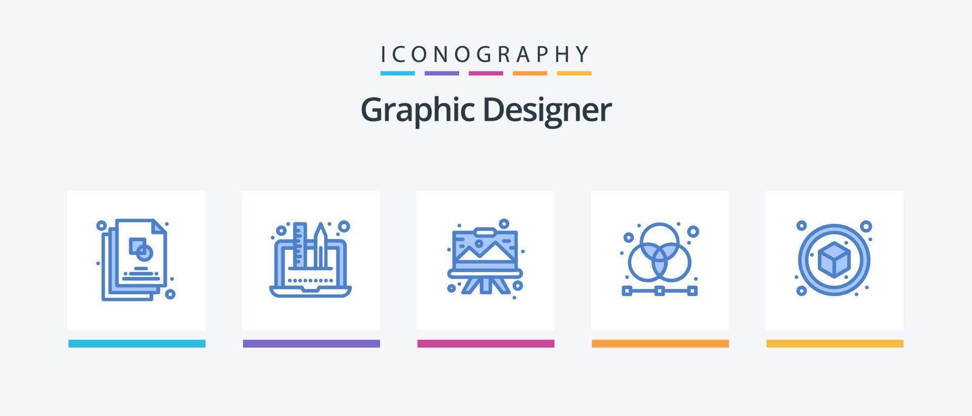 Grafikdesigner Blue 5 Icon Pack inklusive Raster. Designer. Entwerfen. Design. malen. kreatives Symboldesign vektor