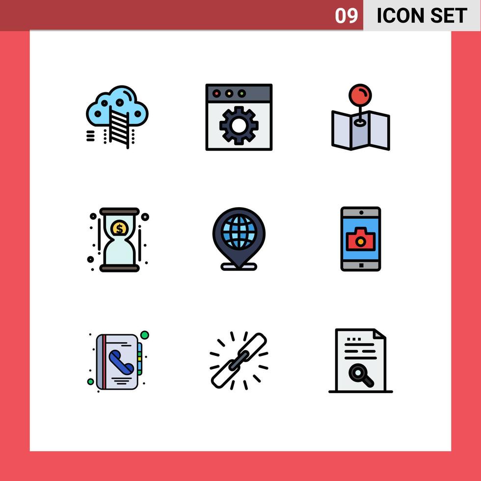 9 kreativ ikoner modern tecken och symboler av Ansökan internet stift klot snabb redigerbar vektor design element