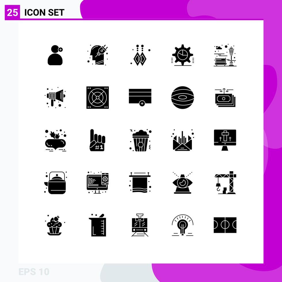 25 användare gränssnitt fast glyf packa av modern tecken och symboler av stad statistik plugin inställningar redskap redigerbar vektor design element