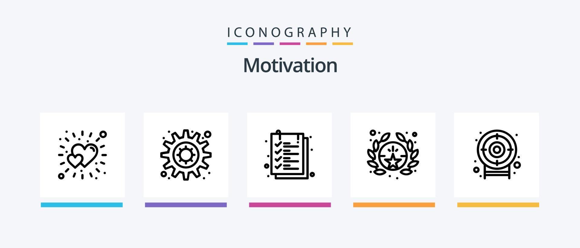 motivering linje 5 ikon packa Inklusive . investering. berg. mål. kreativ ikoner design vektor