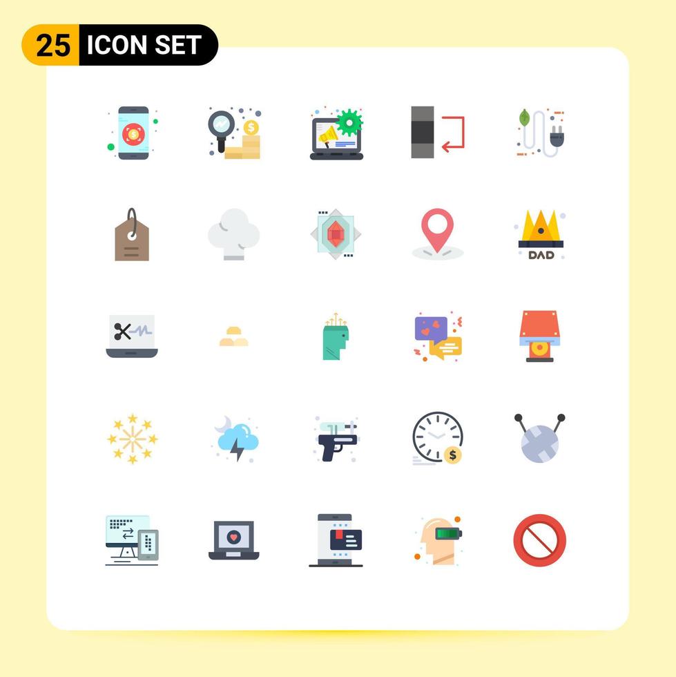 grupp av 25 platt färger tecken och symboler för plugg eco digital reklam begrepp byta redigerbar vektor design element