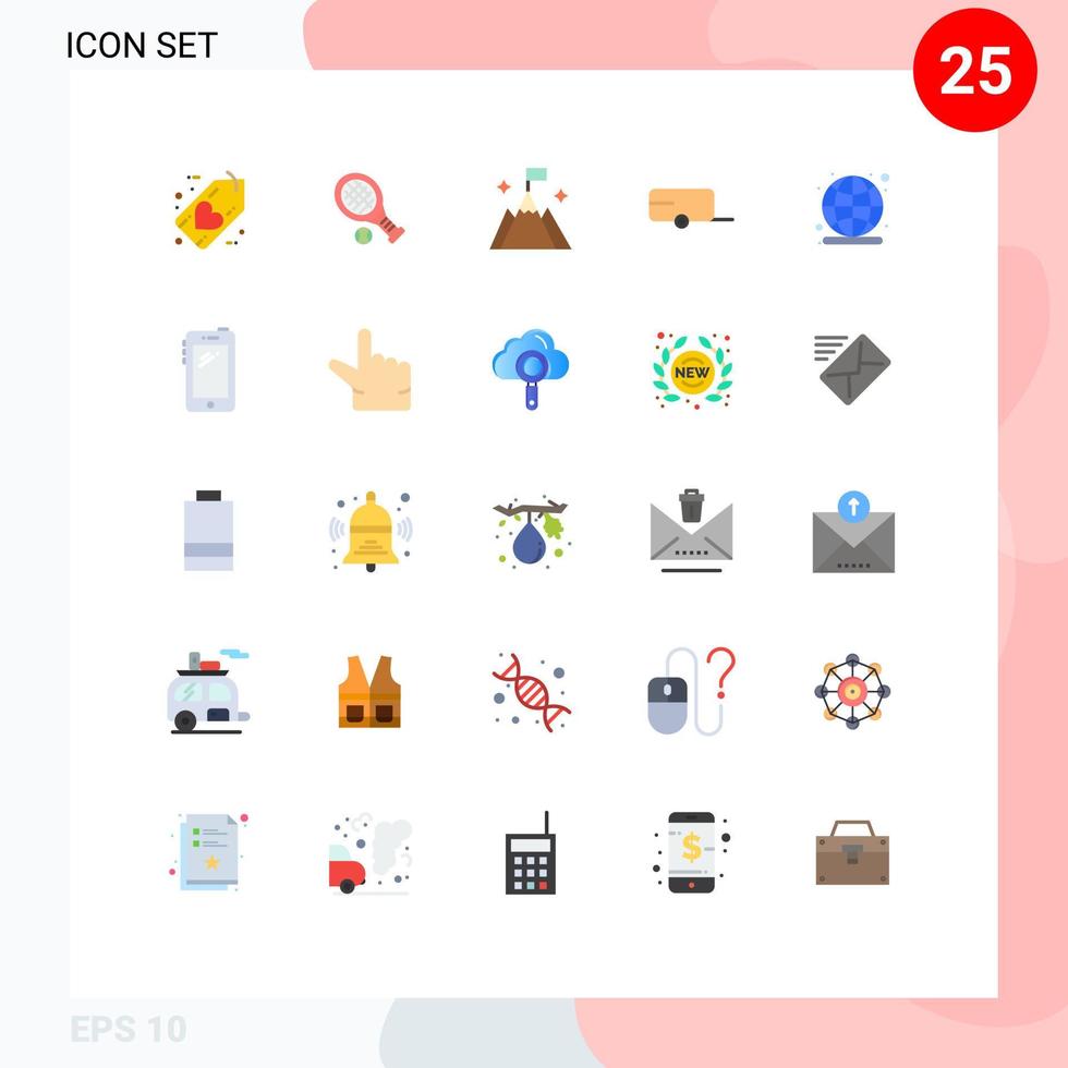 Aktienvektor-Icon-Pack mit 25 Linienzeichen und Symbolen für globale Fahrzeug-Sport-Anhänger-Schnittstelle editierbare Vektor-Design-Elemente vektor