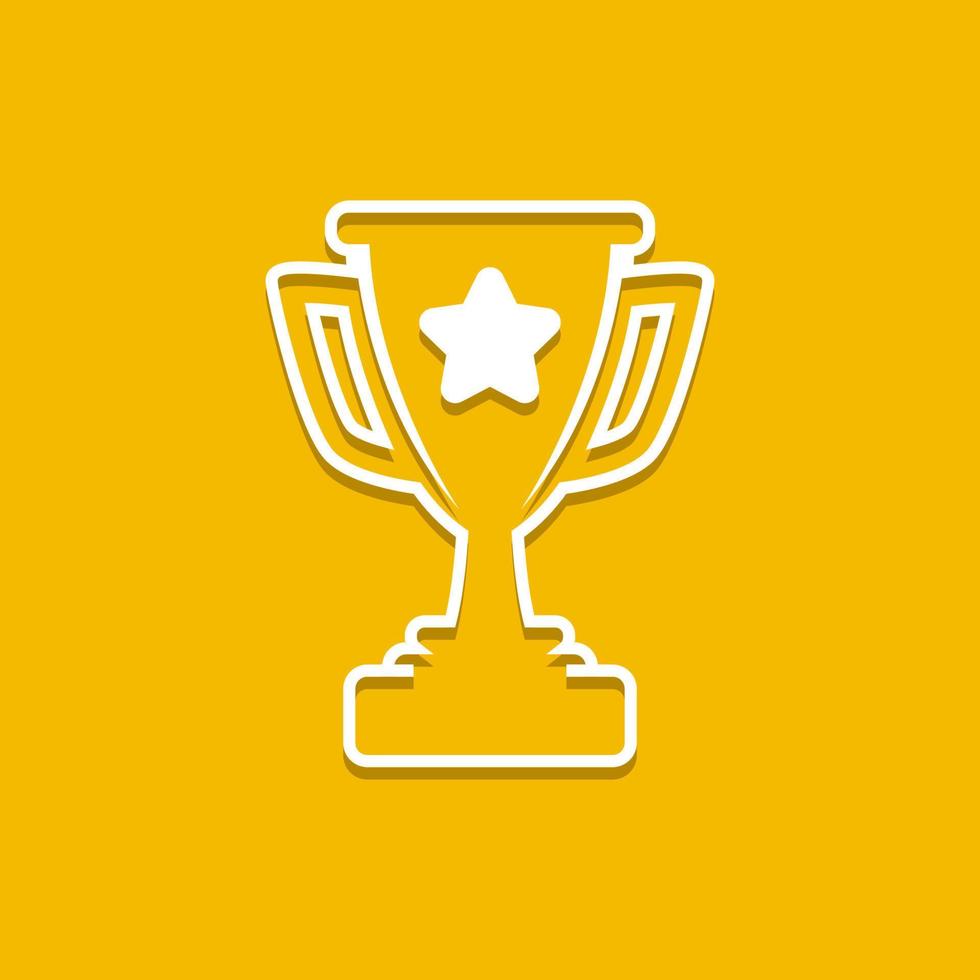 ikon av gyllene trofén kopp för företag utmärkelser begrepp. platt fylld översikt stil. vektor
