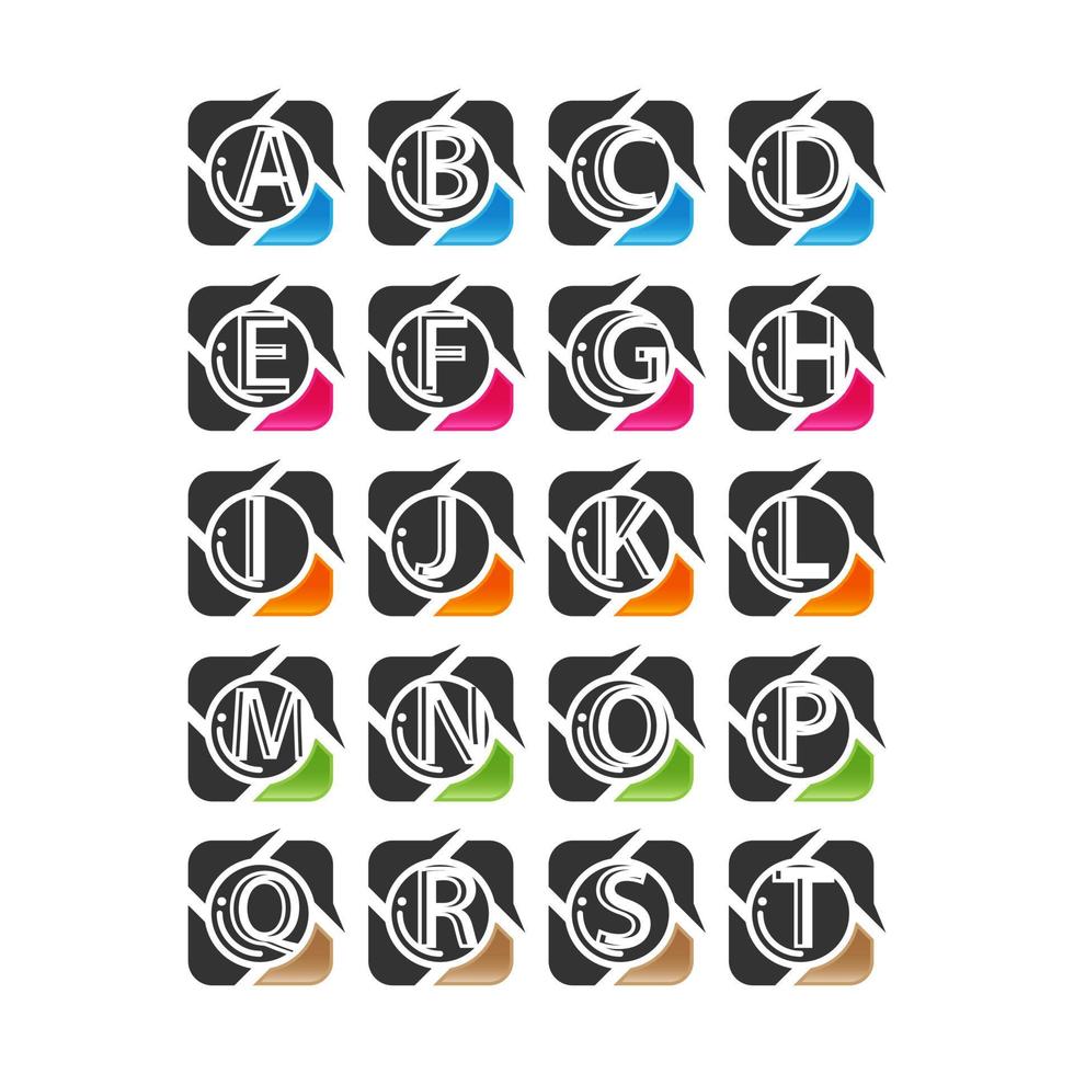 Buchstaben-Set-Vektor-Logo, ursprüngliches Design-Logo a, b, d, e-Grafiken usw., Buchstaben-Logo, Logo-Design-Element-Vorlage vektor