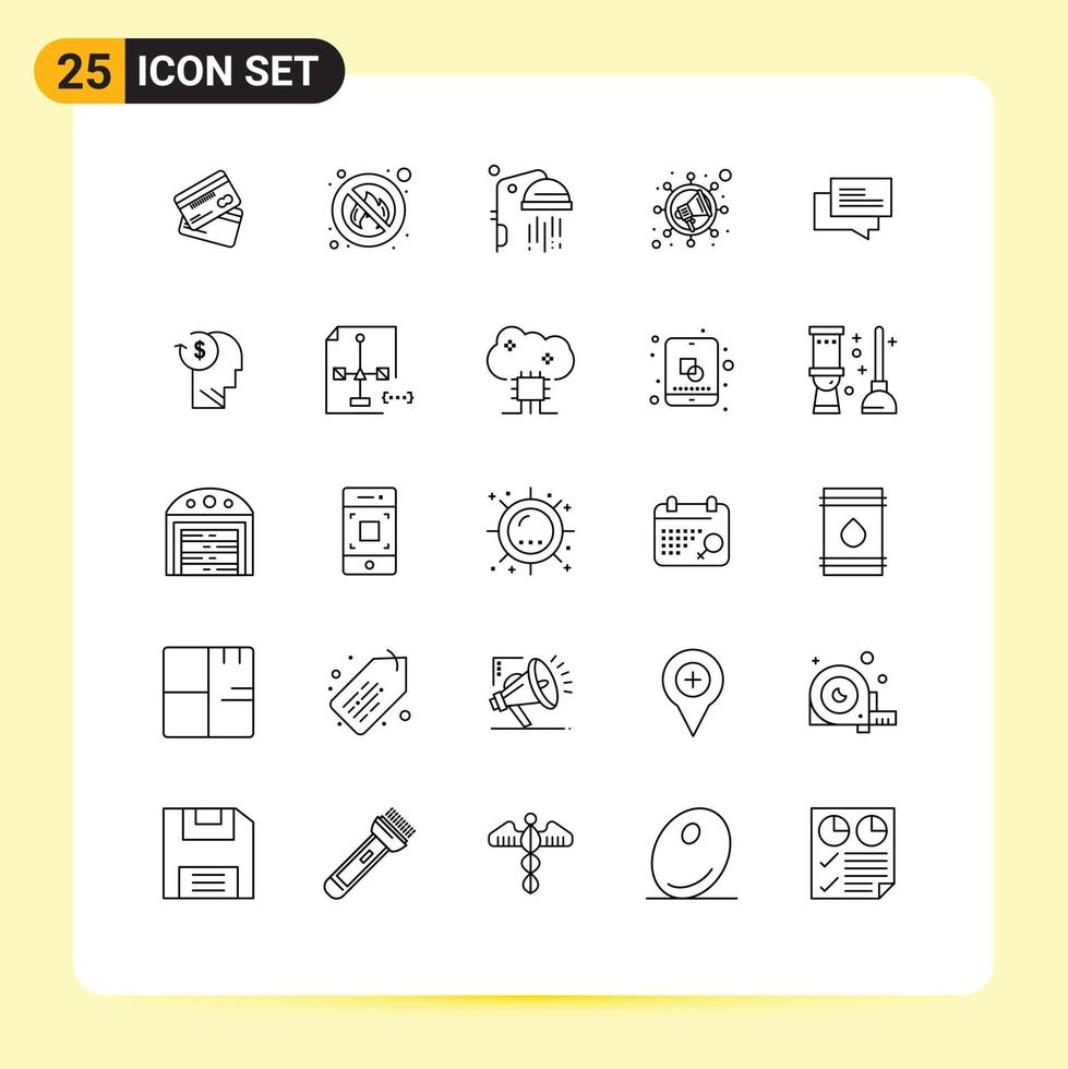 modern uppsättning av 25 rader pictograph av chatt seo brand marknadsföring rena redigerbar vektor design element