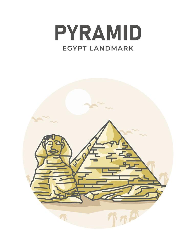 Pyramide Ägypten Wahrzeichen minimalistischen Cartoon vektor